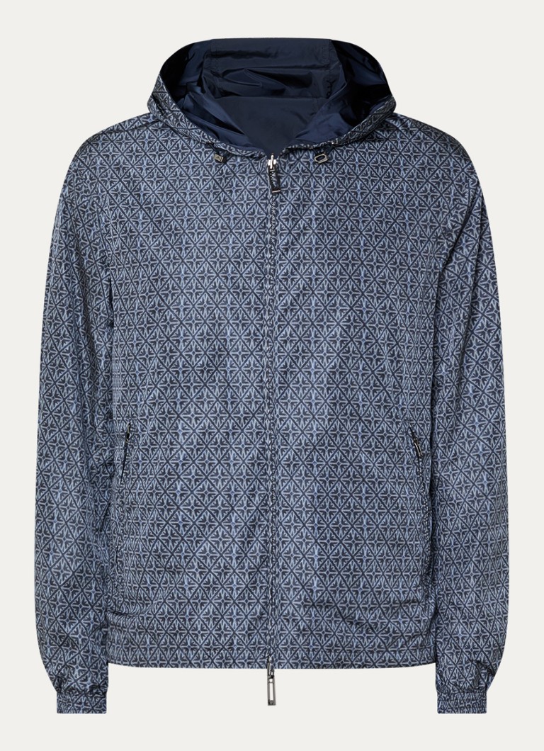 Armani Heren Jack met grafische print in de kleur Donkerblauw
