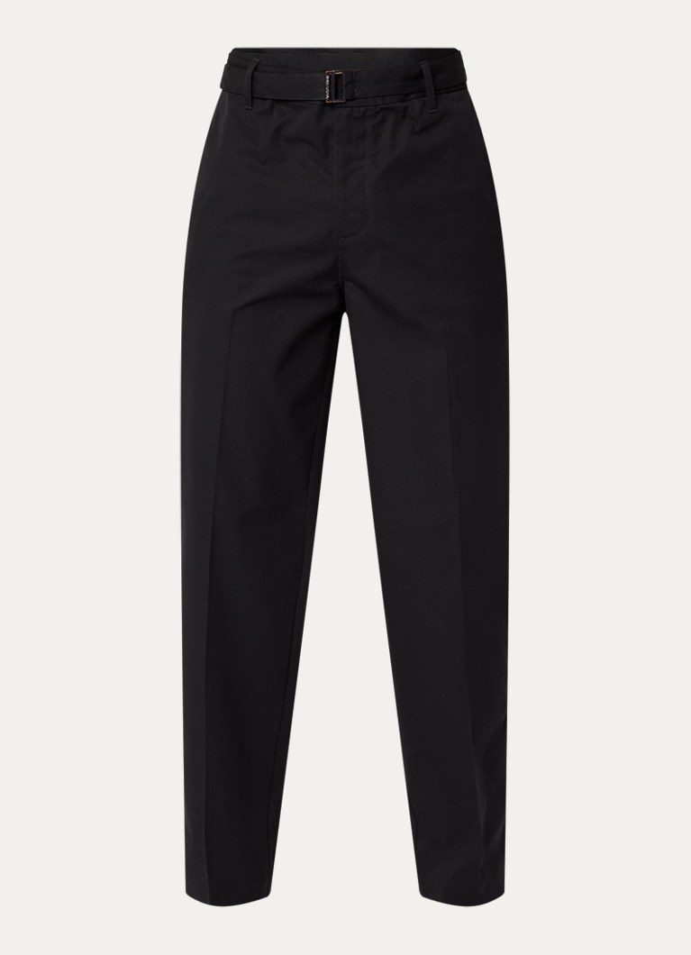 Armani Heren Straight fit chino met ceintuur en steekzakken in de kleur Zwart