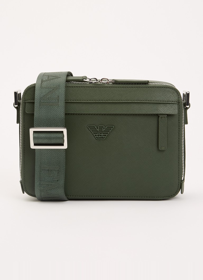 Armani Heren Crossbodytas met afneembare schouderriem en logo in de kleur Bronsgroen