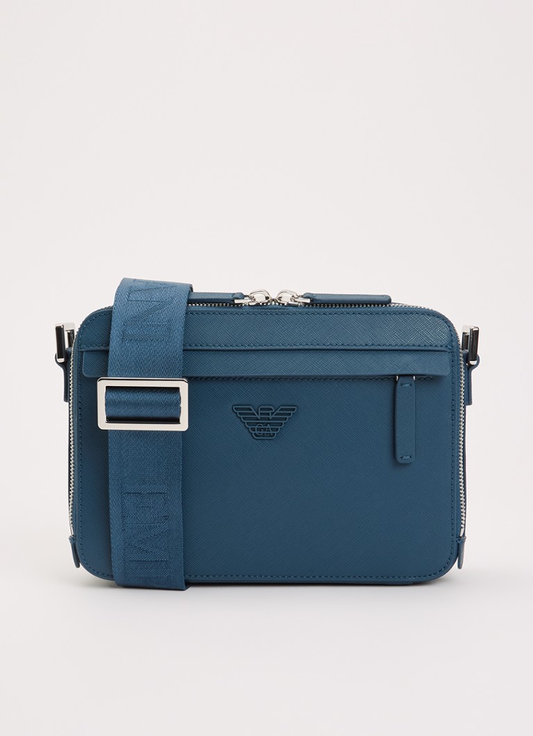 Armani Heren Crossbodytas met afneembare schouderriem en logo in de kleur Indigo