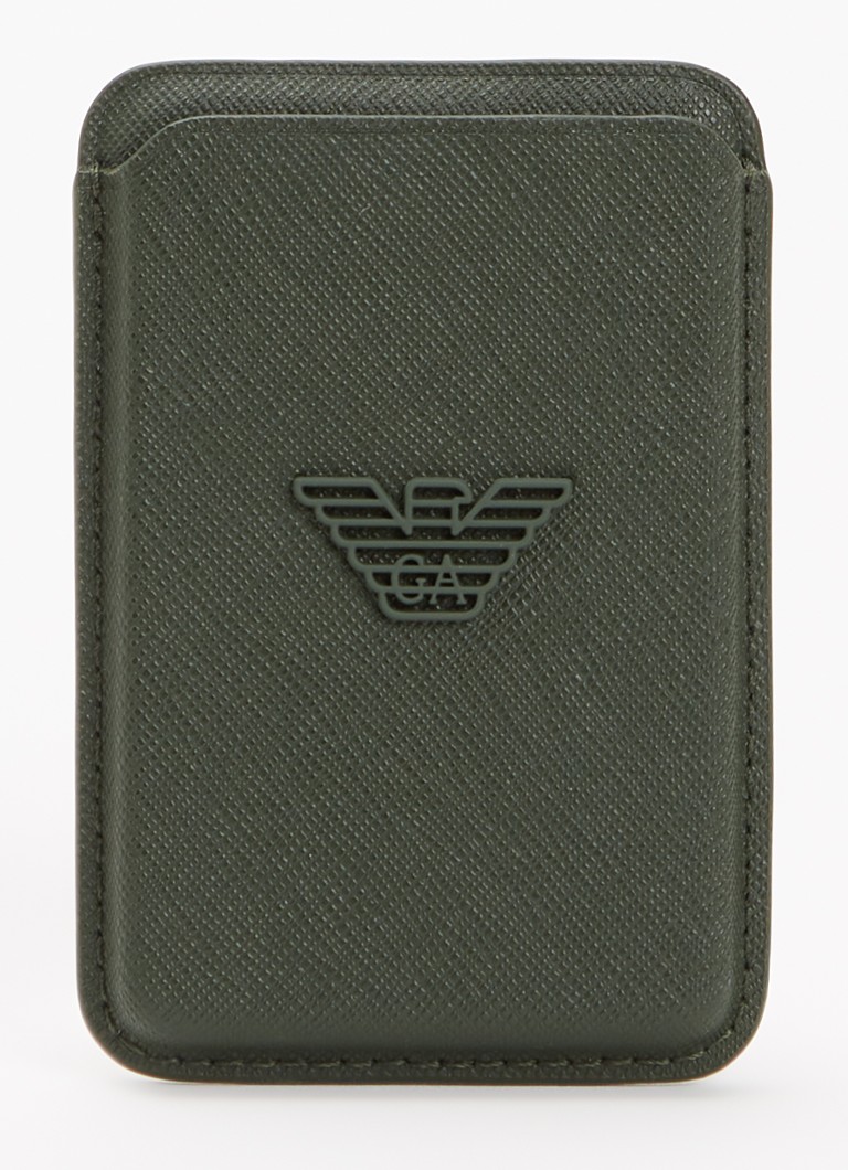 Armani Heren Pasjeshouder van logo in de kleur Donkergroen
