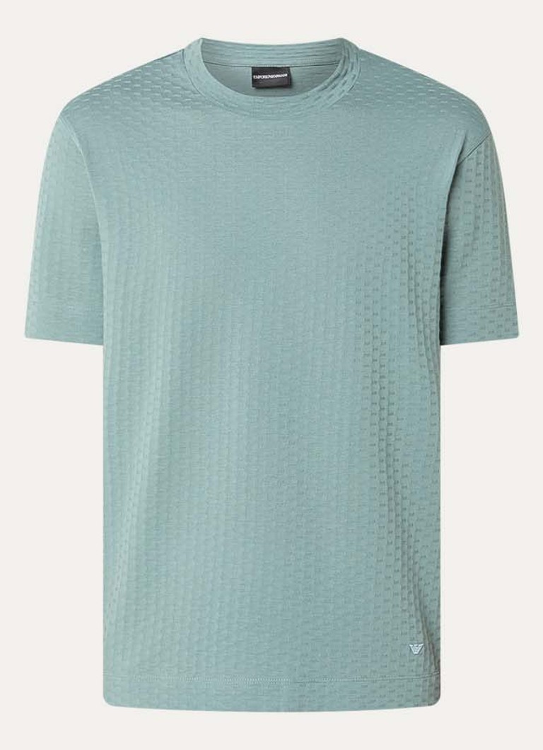 Armani Heren T-shirt met structuur in de kleur Mint