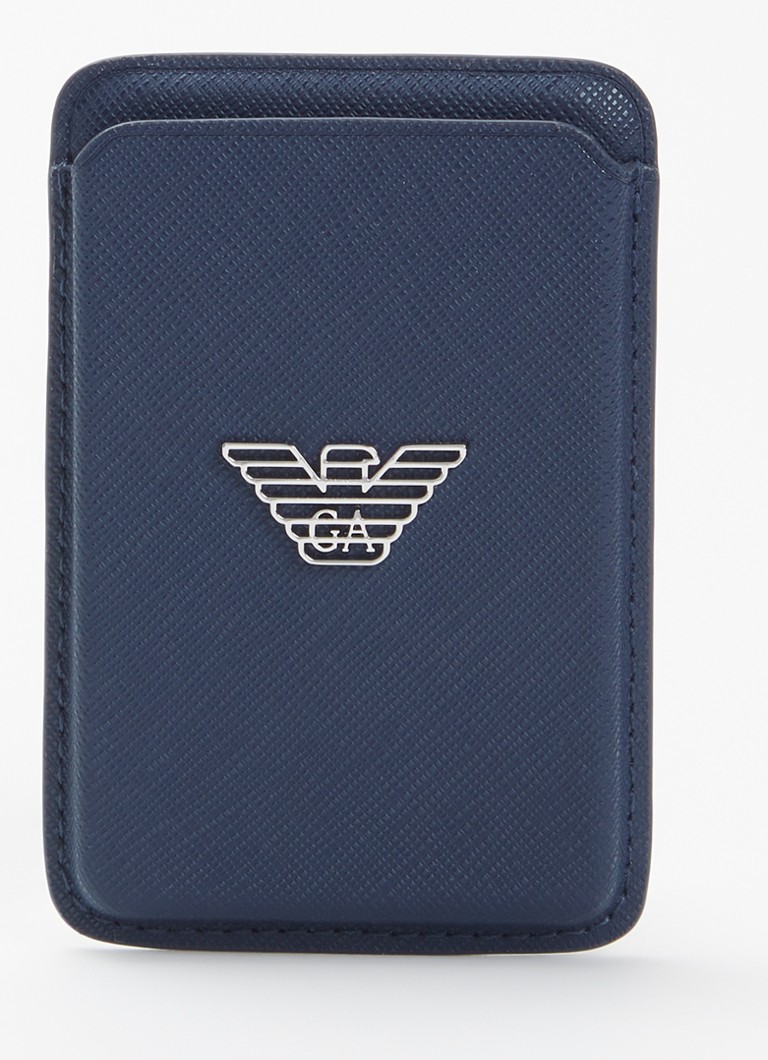 Armani Heren Pasjeshouder van logo in de kleur Donkerblauw