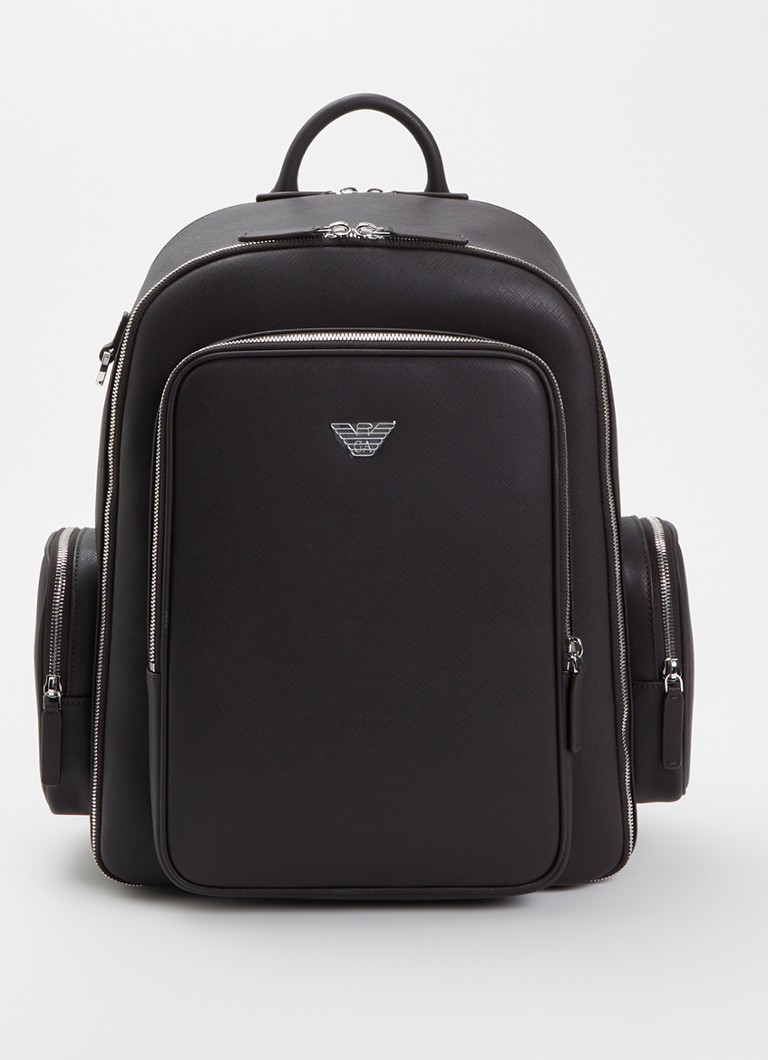 Armani Heren Rugzak met 13 inch laptopvak in de kleur Donkerbruin