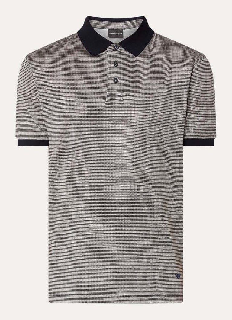 Armani Heren Regular fit polo met logo in de kleur Donkerblauw