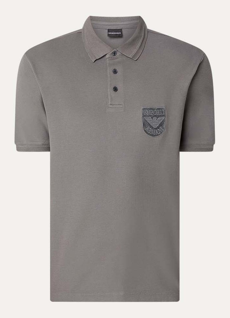 Armani Heren Regular fit polo met logoborduring in de kleur Rood