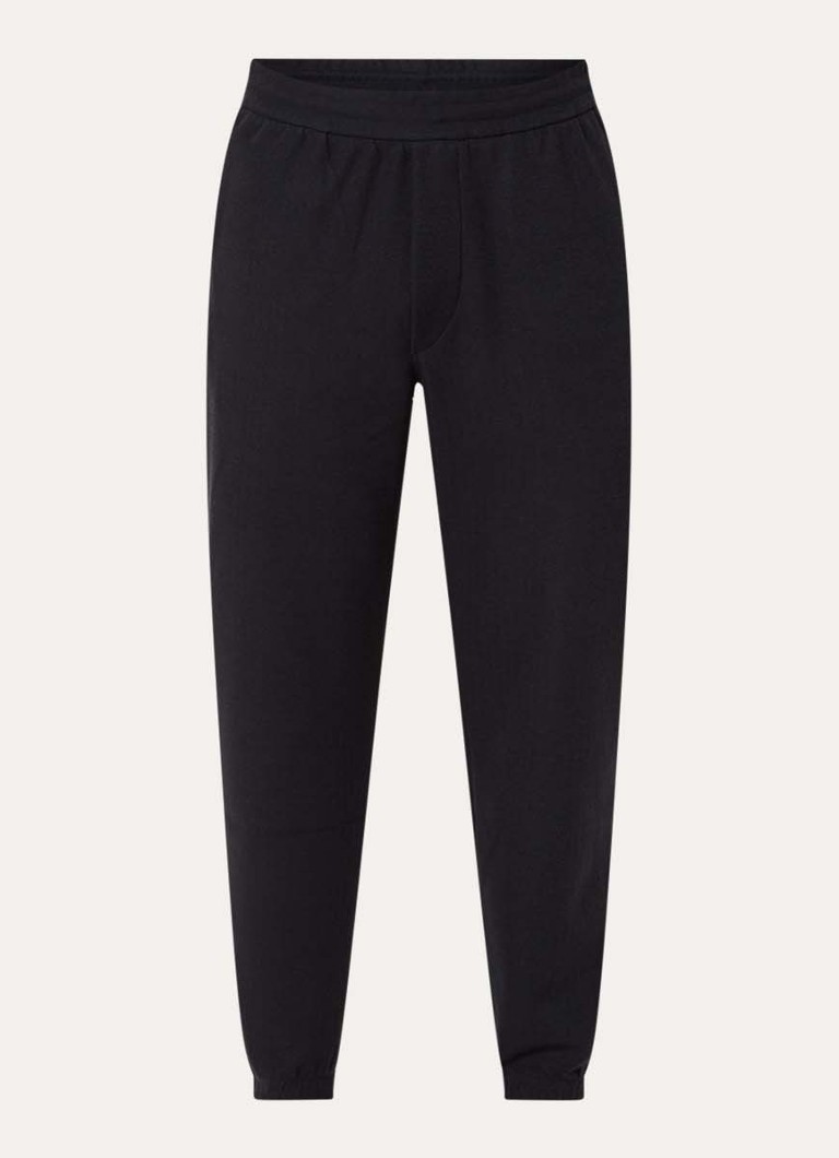 Armani Heren Tapered fit broek met visgraatdessin en steekzakken in de kleur Donkerblauw