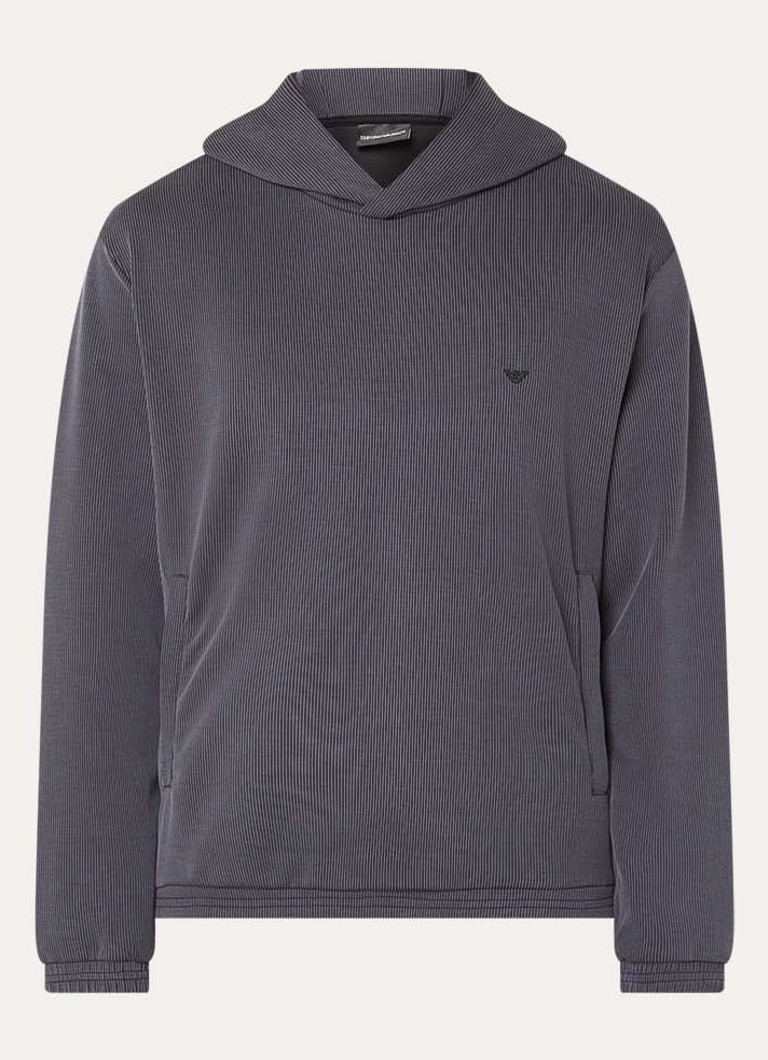 Armani Heren Hoodie met logo in de kleur Antraciet