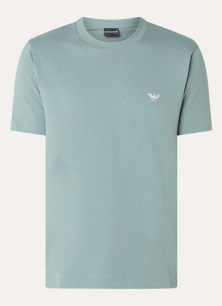 Armani Heren T-shirt met logo in de kleur Mint