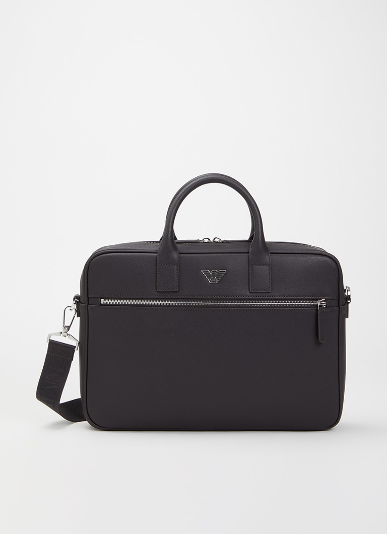 Armani Heren Business Regenerated businesstas van imitatieleer in de kleur Bruin