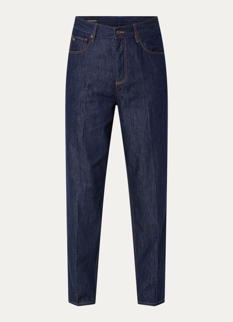 Armani Heren Straight leg jeans met donkere wassing in de kleur Donkerblauw