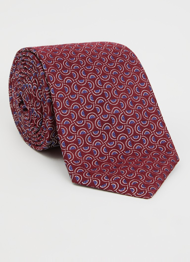Armani Heren Stropdas van zijde met stippenprint in de kleur Rood