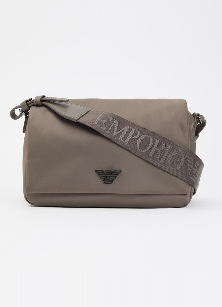 Armani Heren Crossbodytas met logo in de kleur Bruin