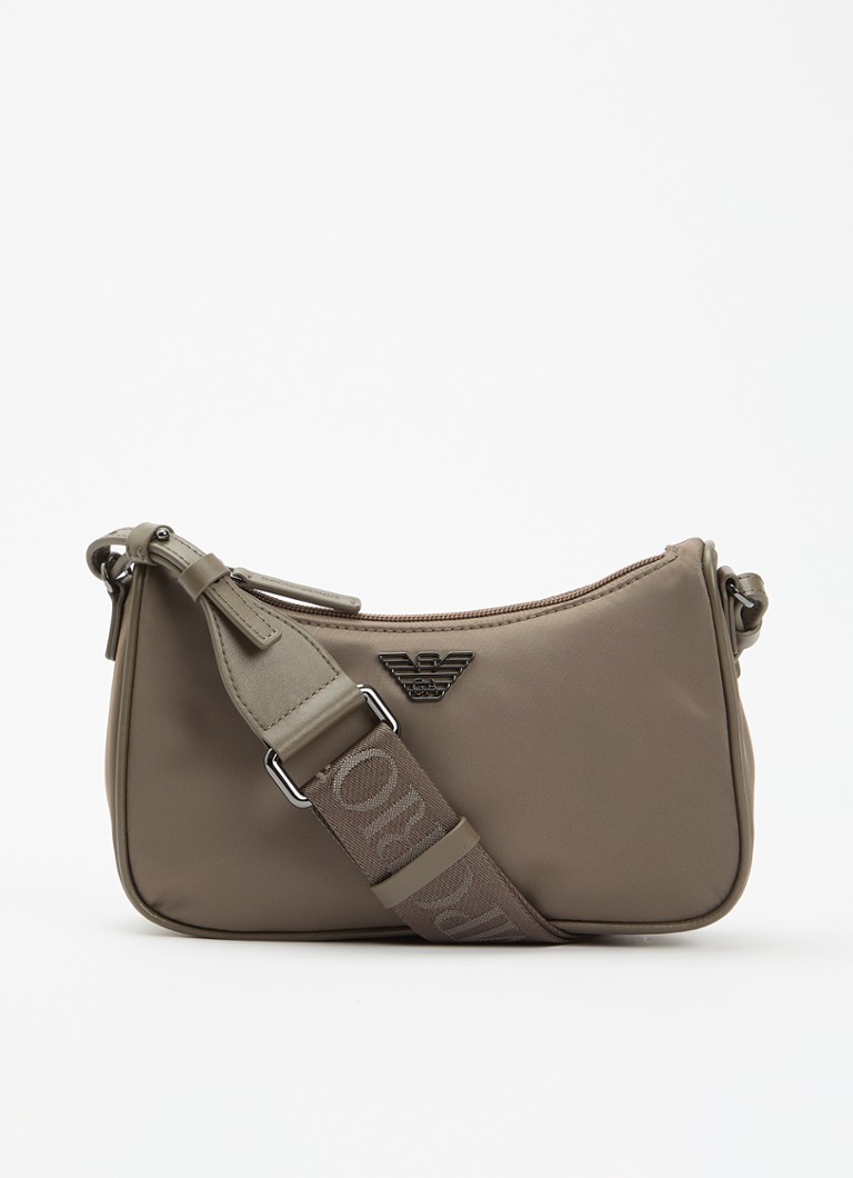 Armani Dames Schoudertas met logo in de kleur Bronsgroen