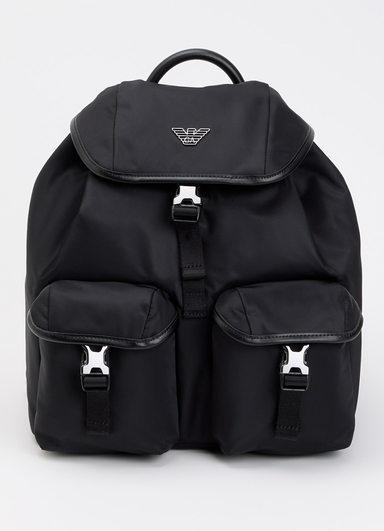 Armani Heren Rugzak met logo in de kleur Zwart