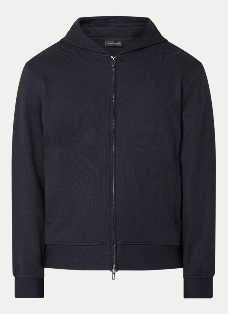 Armani Heren Sweatvest met capuchon in de kleur Donkerblauw