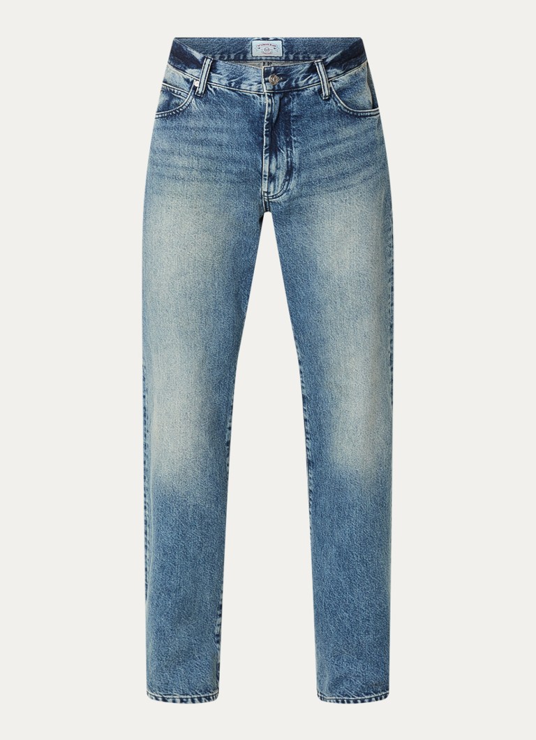 Armani Heren Straight leg jeans met donkere wassing in de kleur Blauw
