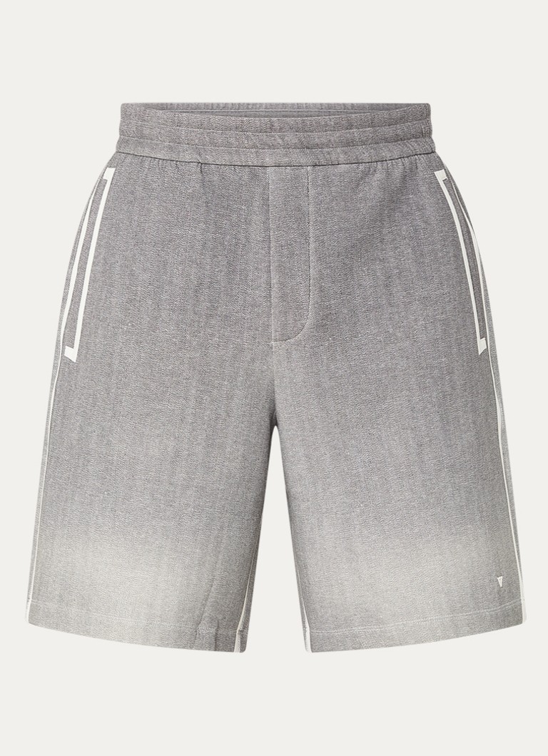 Armani Heren Mid waist straight fit korte broek met paspelzakken in de kleur Lichtgrijs