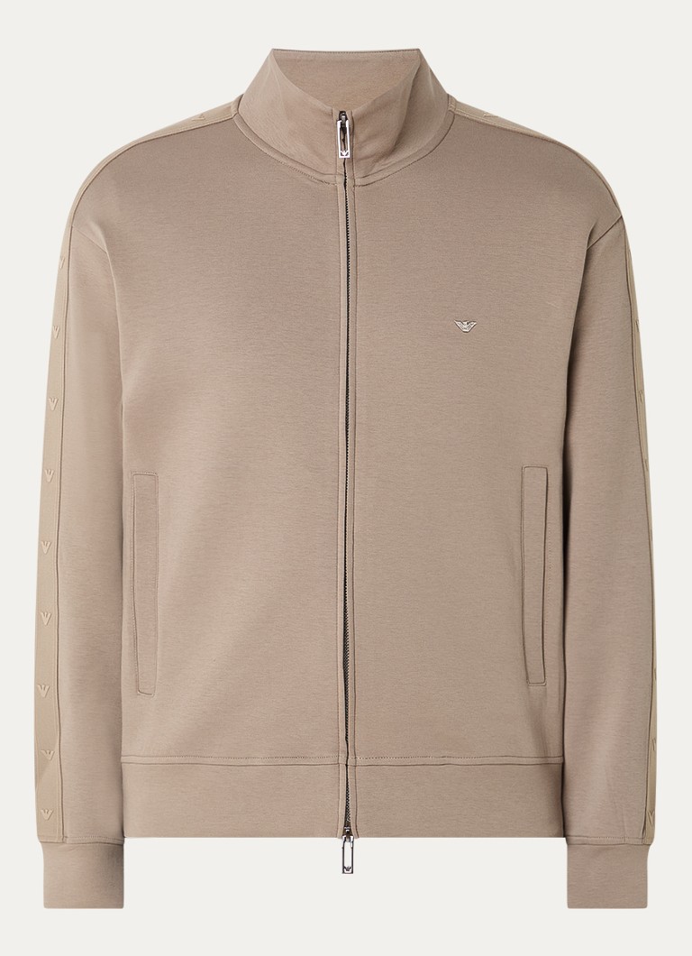 Armani Heren Sweatvest met logo en steekzakken in de kleur Antraciet