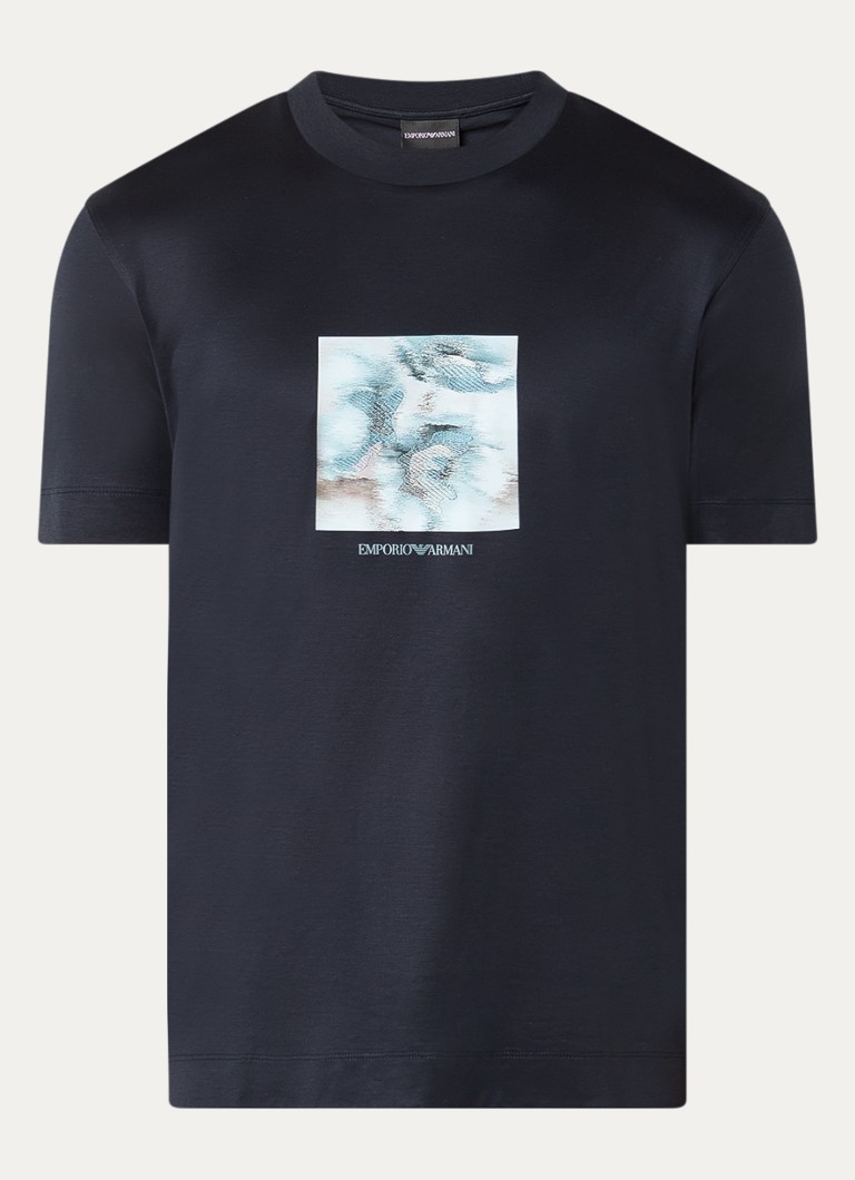 Armani Heren T-shirt met print in de kleur Blauw