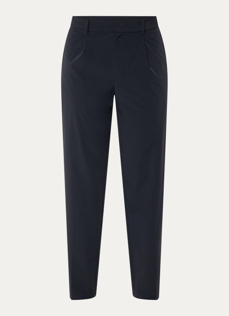 Armani Heren Tapered fit joggingbroek met paspelzakken in de kleur Donkerblauw