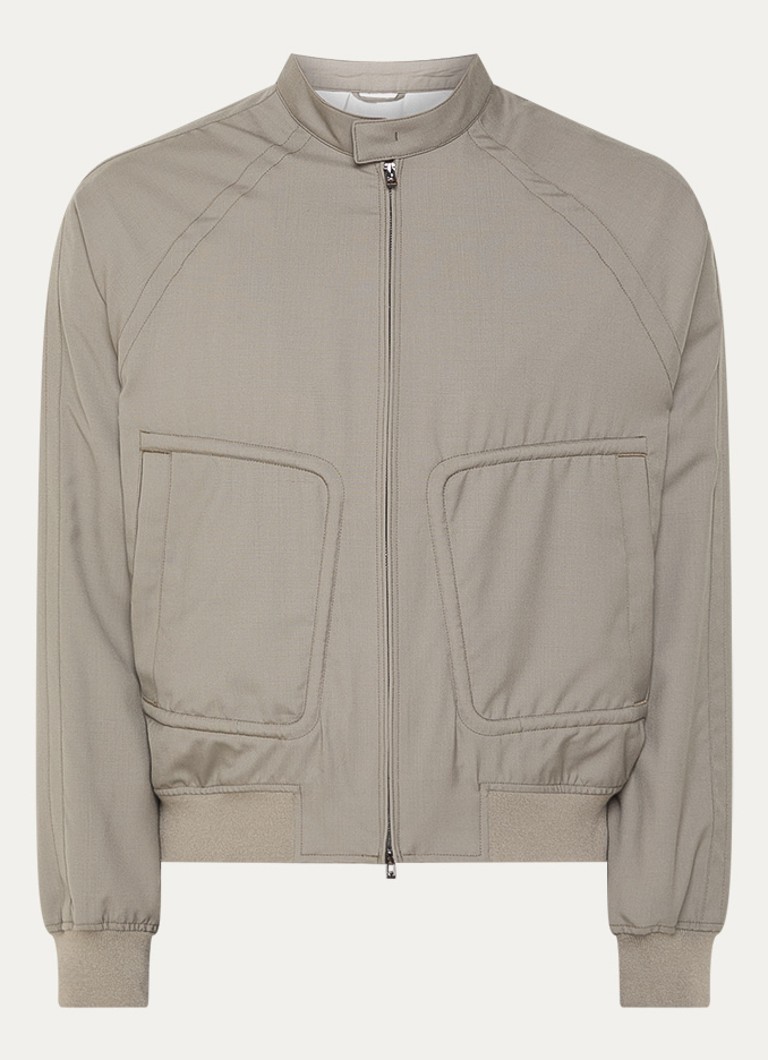 Armani Heren Bomberjack met steekzakken in de kleur Donkerbeige