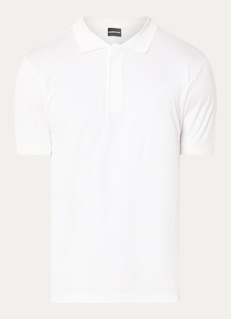 Armani Heren Regular fit polo met logo in de kleur Gebroken wit