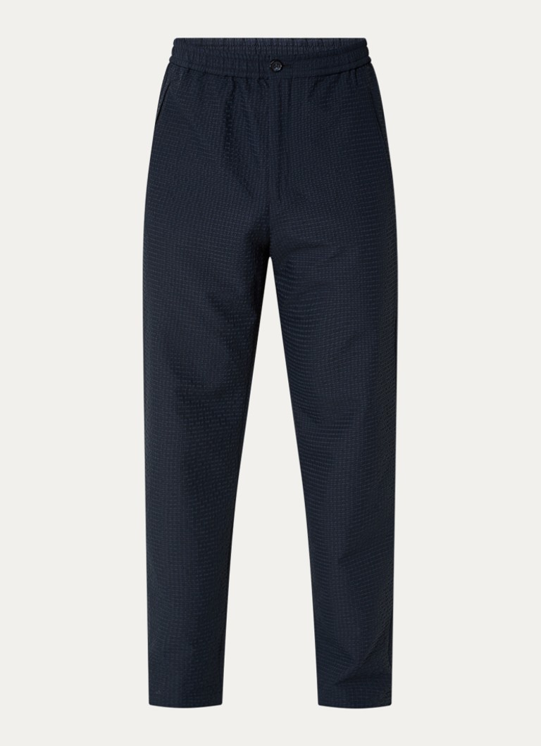 Armani Heren Straight fit pantalon met steekzakken in de kleur Donkerblauw