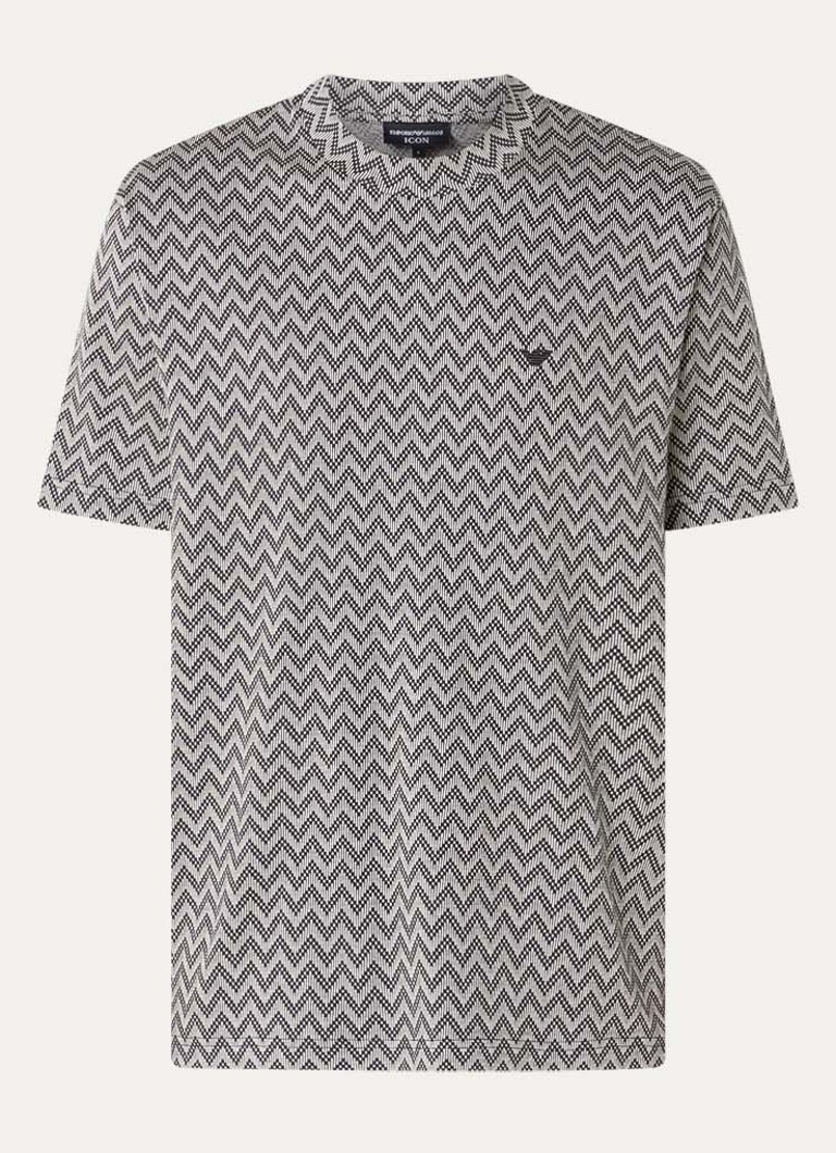 Armani Heren T-shirt met grafische print in de kleur Antraciet
