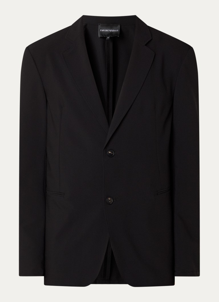 Armani Heren Regular fit colbert van crêpe met paspelzakken in de kleur Zwart