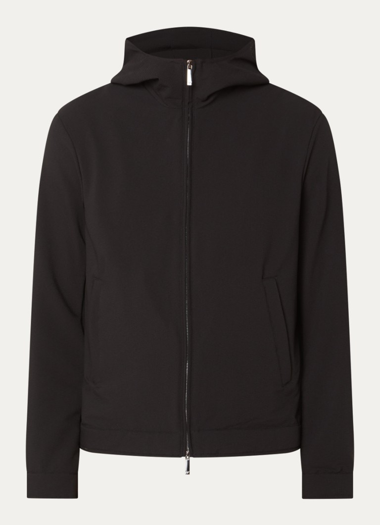 Armani Heren Jack met capuchon en steekzakken in de kleur Zwart