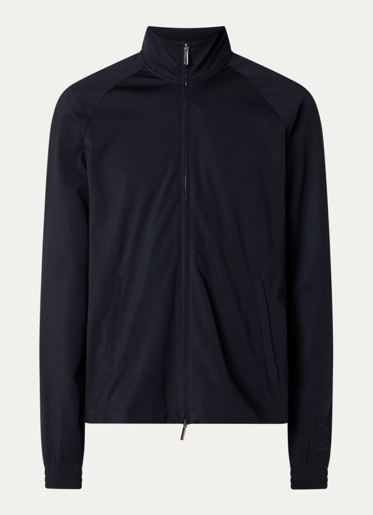 Armani Heren Sweatvest met trekkoord en steekzakken in de kleur Donkerblauw