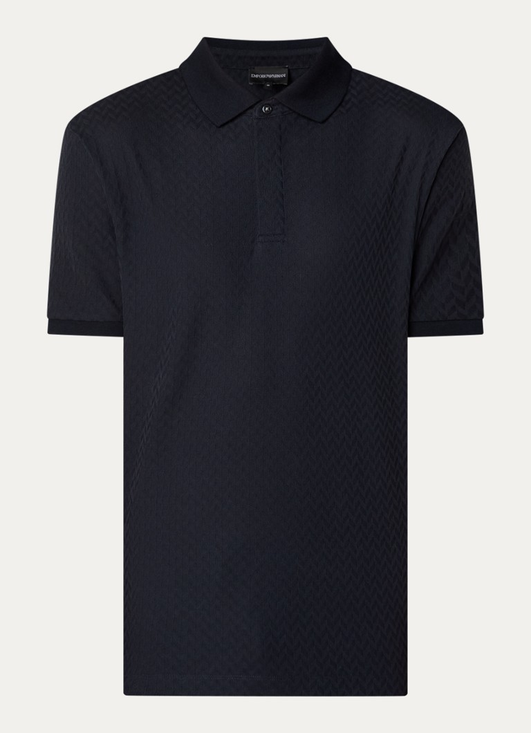 Armani Heren Regular fit polo met structuur in de kleur Zwart