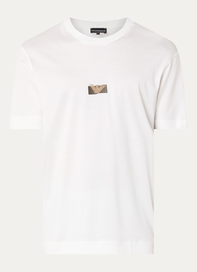 Armani Heren T-shirt met logo in de kleur Wit
