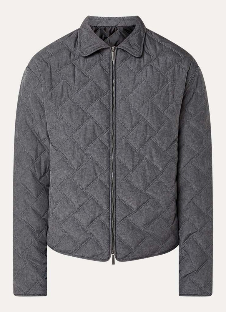 Armani Heren Gewatteerd jack met donsvulling in de kleur Donkergrijs