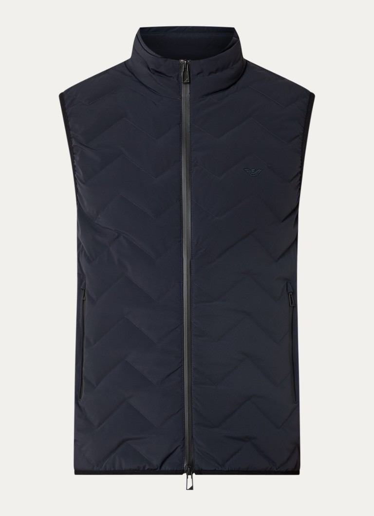Armani Heren Down bodywarmer met quilt patroon in de kleur Donkerblauw