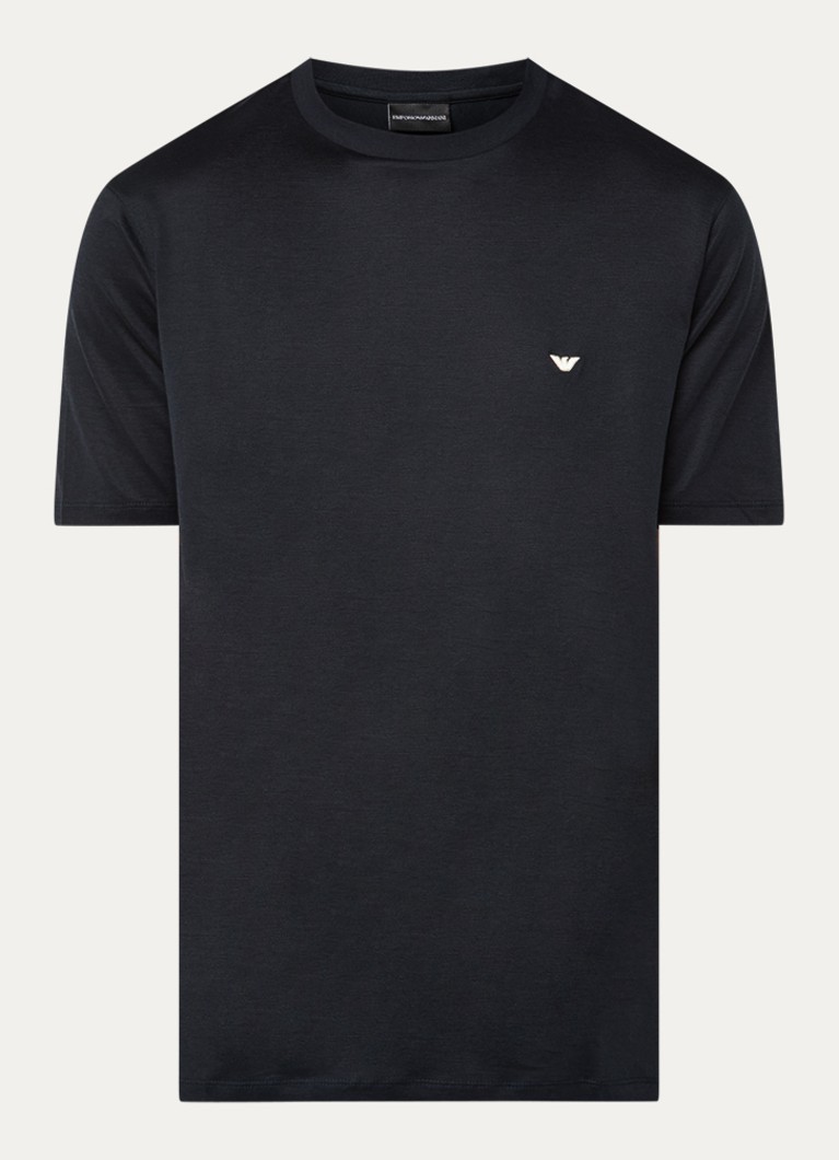 Armani Heren T-shirt met logo in de kleur Donkerblauw