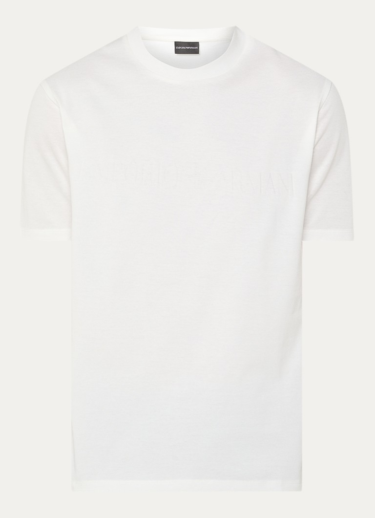 Armani Heren T-shirt met logo in de kleur Wit