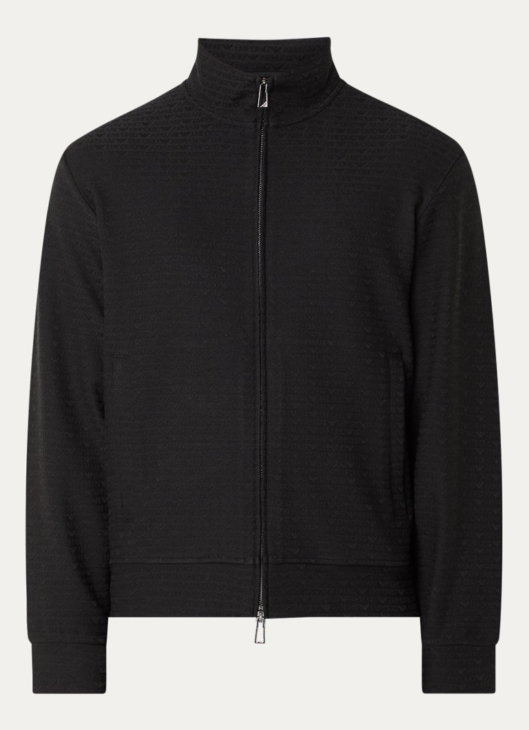 Armani Heren Sweatvest met logoprint in de kleur Zwart