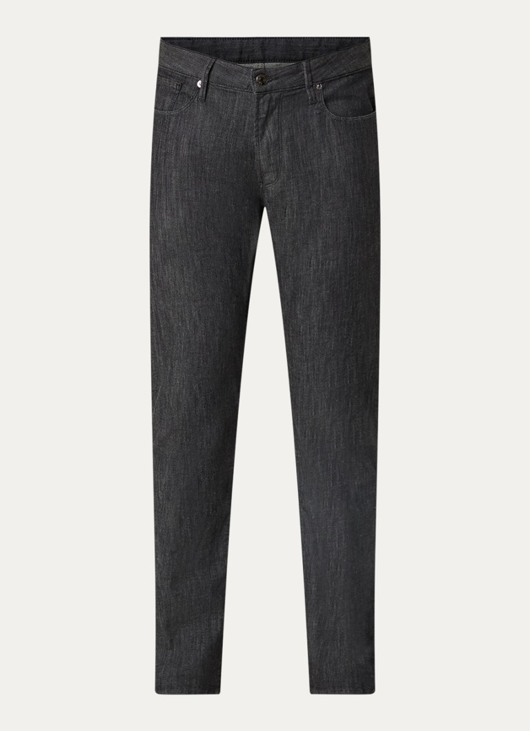 Armani Heren Slim fit jeans met donkere wassing in de kleur Taupe