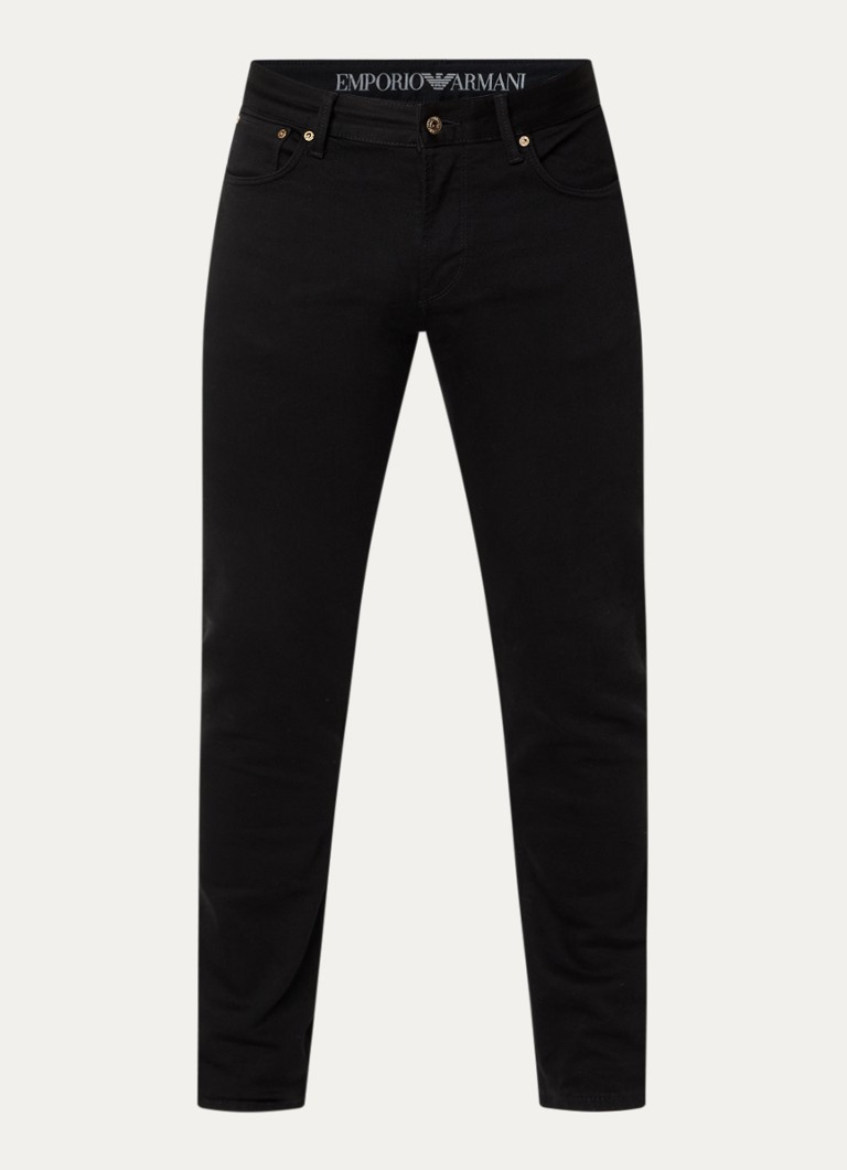 Armani Heren Slim fit jeans met gekleurde wassing in de kleur Zwart