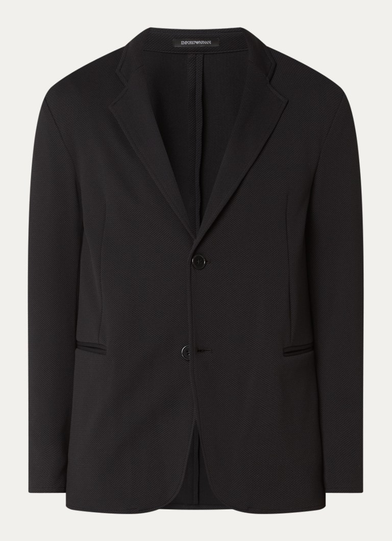 Armani Heren Colbert met structuur in de kleur Zwart