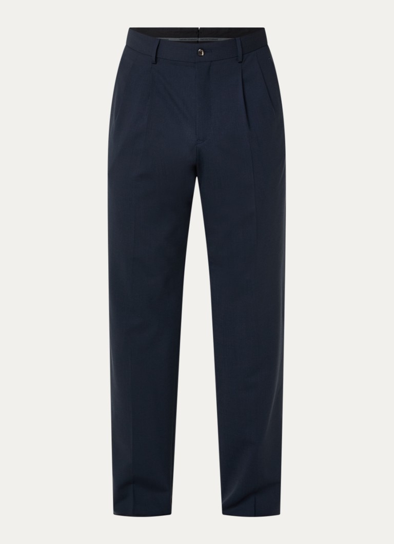 Armani Heren Straight fit pantalon met steekzakken in de kleur Donkerblauw