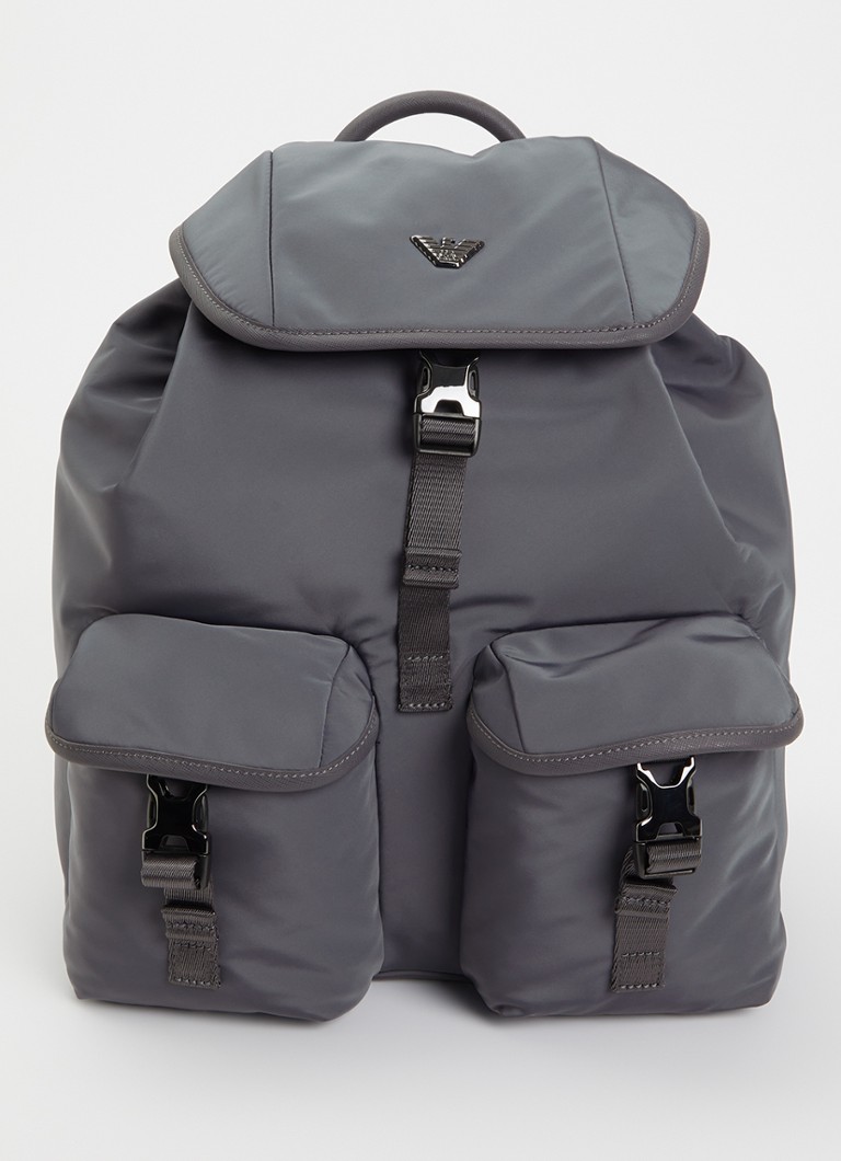 Armani Heren Rugzak met logo in de kleur Grijs