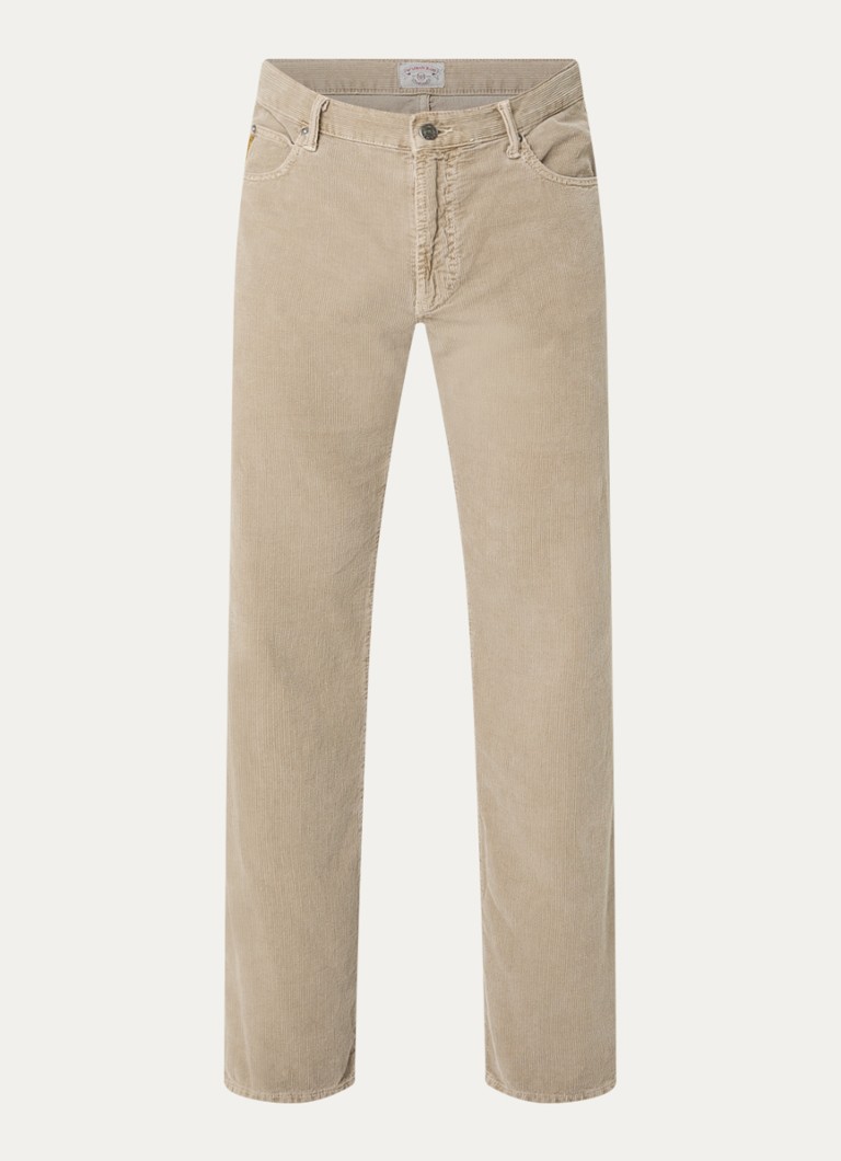 Armani Heren Straight fit chino van corduroy in de kleur Beige
