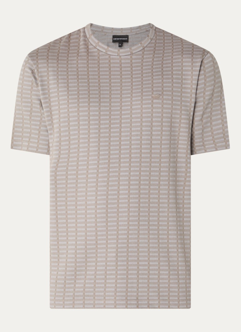 Armani Heren T-shirt met logo in de kleur Donkerbeige