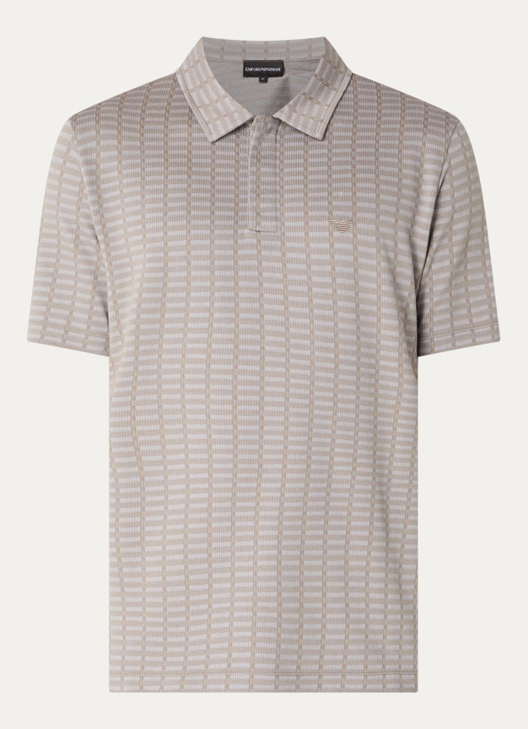 Armani Heren Regular fit polo met logoborduring in de kleur Donkerbeige