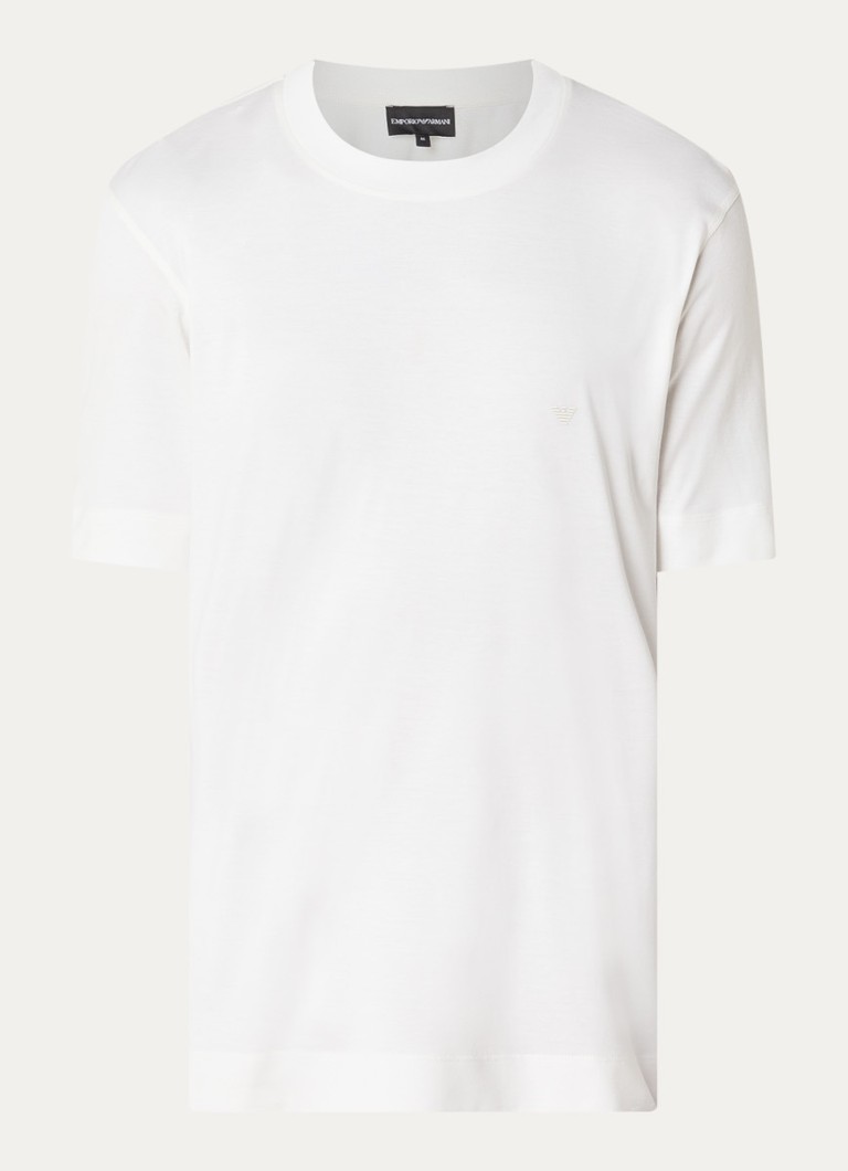 Armani Heren T-shirt met logo in de kleur Wit