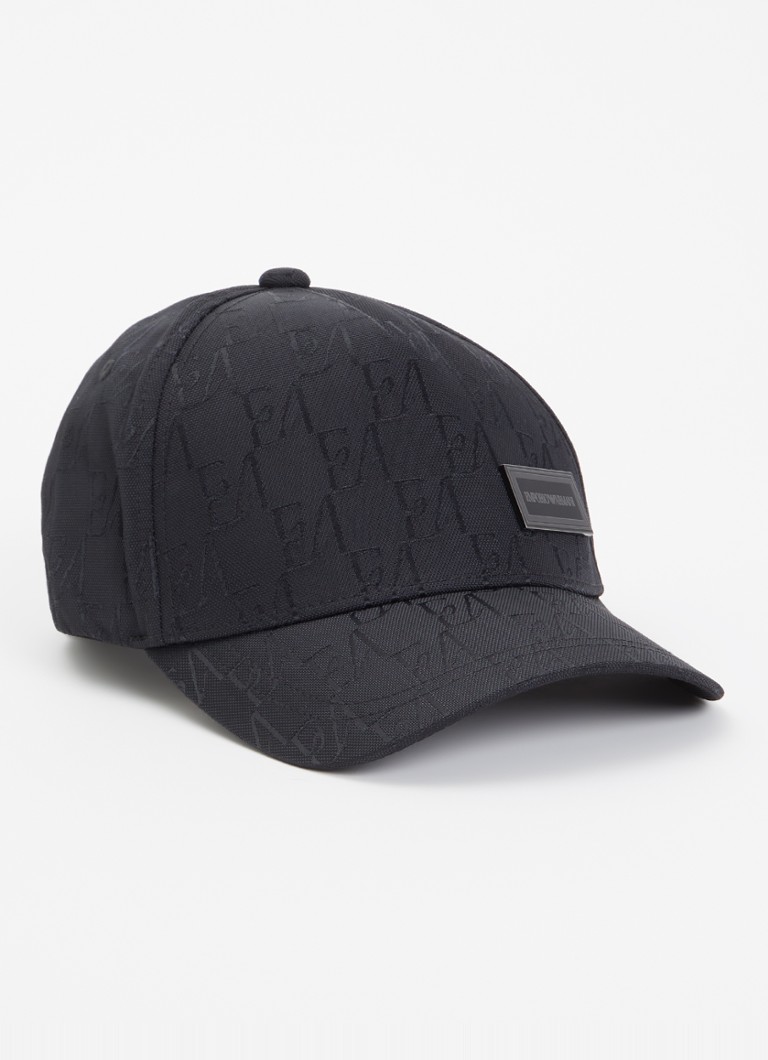 Armani Heren Pet met logoprint in de kleur Zwart