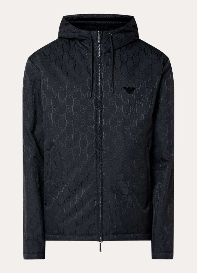 Armani Heren Blouson jack met logoprint in de kleur Zwart